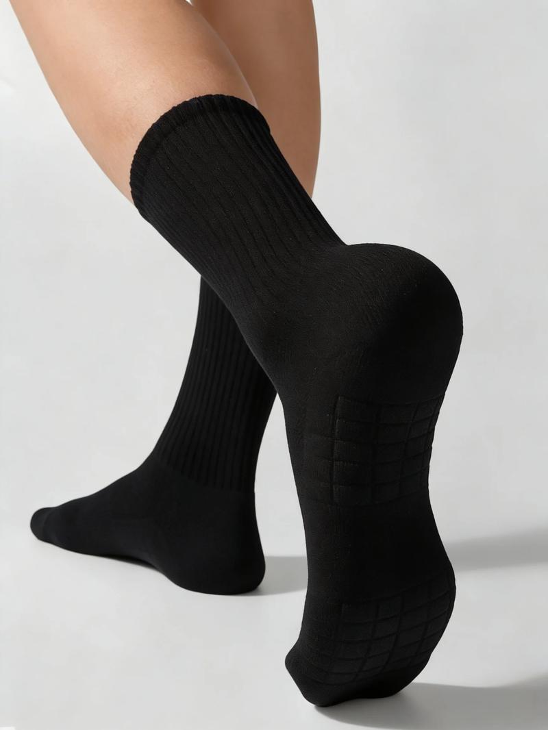 CCCMAI Men's Towel Bottom Socks Long Black & White Comfortable Absorbent for Everyday Wear Soft Feel Full Coverage Support Menswear Soft Stylish