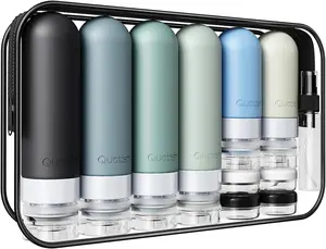 20 Pack Travel Bottles for Toiletries, Original Patented, TSA Approved Travel Size Containers, Leak Proof Silicone Shampoo and Conditioner Bottles Women & Men, Airplane Cruise Essentials, Black