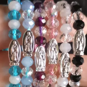 Virgencita glass bead adjustable bracelet