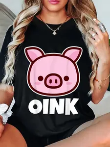 100% Cotton Unisex OINK Pig Shirt | Pig Lover Shirt | Pig T-Shirt Funny Humor Outfit Graphic Printed Tee
