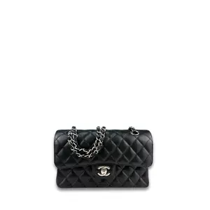 Pre-owned CHANEL Leather Shoulder Bags Black Caviar Classic Small Double Flap