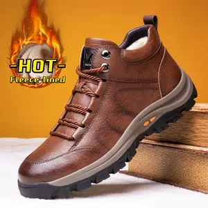 Men’s Winter Sneakers | Warm Fleece Lined Leather Look | Outdoor Ready, Stylish & Comfortable | Anti-Slip Durable Sole | Casual Walking Hiking Shoes for Work, Travel & All-Day Wear | Valentine’s Day Gift for Him
