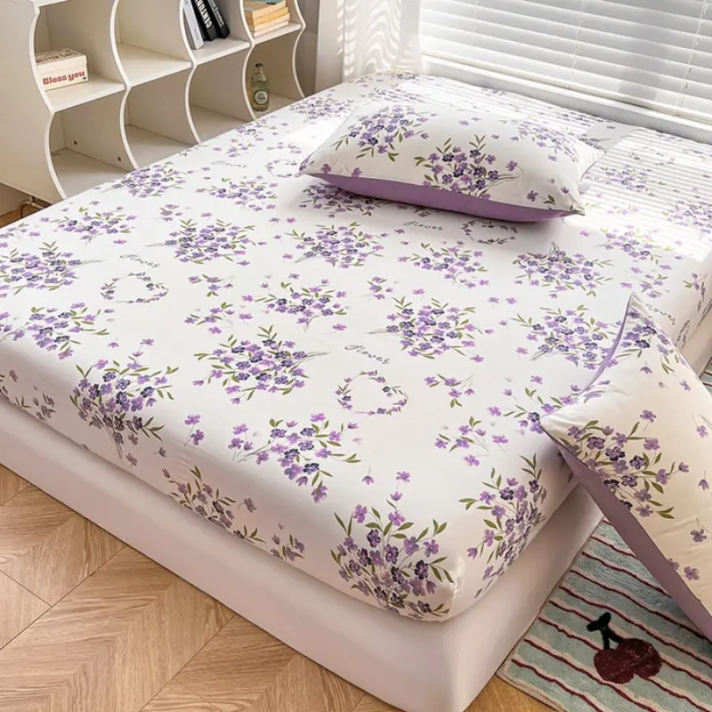 3-Piece Printed Design, Soft Fitted Set, 1 count Fitted Sheets, Two Pillowcases, Comfortable Bedroom Bedding, Soft Comfy Bedding, Decorative Bedsheet Sets, Bed Linens