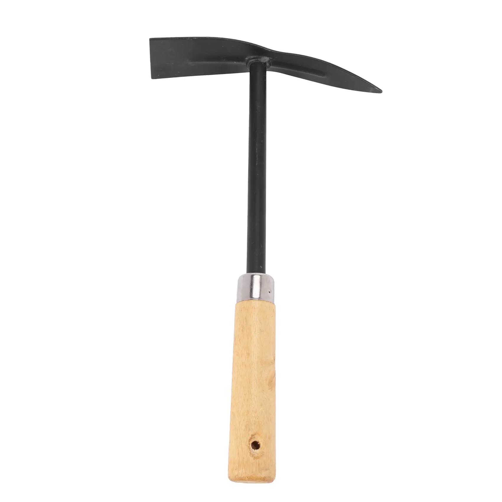 Garden Hoe - 160g Metal Hand Tool with Wooden Grip for Home Gardening, Camping, Soil Turning, Easy Handling, Effective Digging, Black