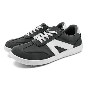 Women's Retro Trendy German Army Trainer Barefoot Sneakers - Wide-Toe Box Zero-Drop Soft Sole Lace-Up Casual Athletic Footwear for Outdoor Walking