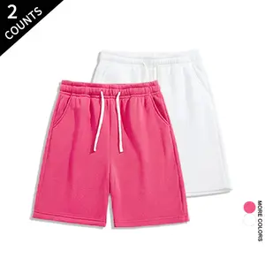 2 Count Athletic Casual Shorts - Pink & White Options for Everyday outdoorfun