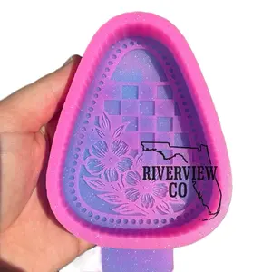 Riverview Co checkered candy corn with tooled leather car freshie mold