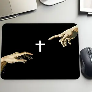 The Divine Touch Glass Mouse Pad, Minimalist-Style Mouse Pad, Aesthetic Waterproof Washable Smooth Hard Desk Mat, Ideal Gift for Family