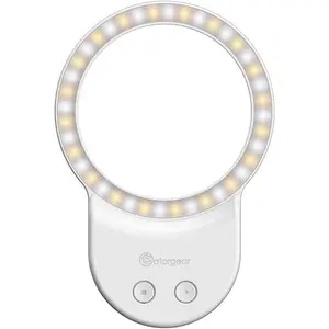 Phone Light, Selfie , Video Compatible With  Android, Tablet, Camera, Laptop Photography, 3 Adjustable Modes, Beauty Ring - White