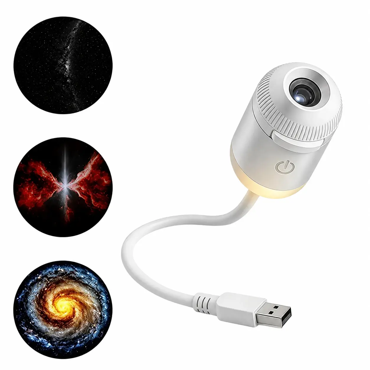 Starry Sky Night Light – Car Star Projector – Multi-Pattern Ambient Light – Flexible Mini Night Light – Decorative Light for Cars, Bedrooms, and Desktops