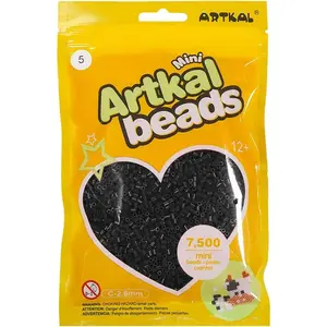 Mini Fuse Beads 7500 Melty Beads Compatible 2.6 mm Standard Fuse Bead (Black)