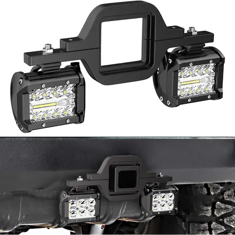 Nilight 2 Pcs 4-Inch 60W LED Pods with 2-Inch Tow Hitch Mounting Brackets - LED Lights Car, 60W Wide+Spot Beam, Spot/Flood Beam, Waterproof IP67 Aluminum Alloy Tow Lights Kit for Pickup SUV Truck Accessories