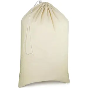 Extra Large Canvas Laundry Bag 28x36 Inches, 100% Cotton Drawstring Laundry Sack, Machine Washable Reusable Hamper Liner for Dorm, Travel & Home (1 Pack)