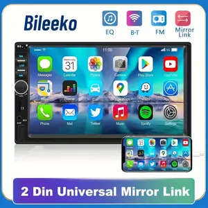 Bileeko 2din 7 Inch Car Radio Mp5 Player, Bluetooth-compatible/fm Receiver, Compatible with USB Interface, Universal Car Multimedia Speaker