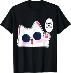 100% Cotton Nah I'd Win Gojo Cat Japanese MEME FUNNY T-Shirt