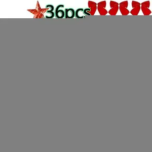 12/24/36pcs Small Christmas Bow Christmas Decoration 5.5cm For Home Gold Red Bowknot Xmas Tree Ornaments New Year 2026 Supplies