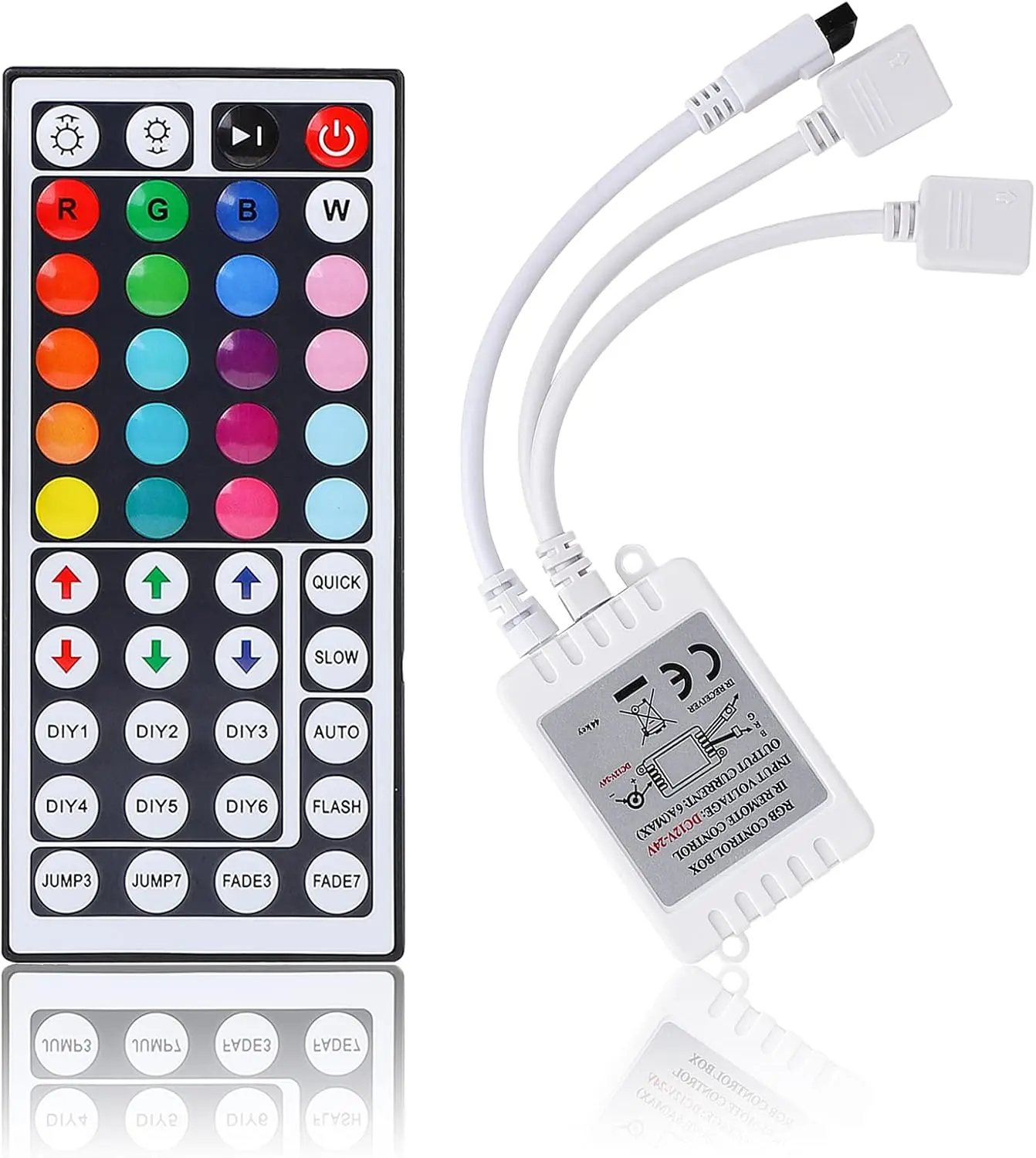 RGB LED Controller 2-Port 4Pin Dual Output with 44  IR LED Light Remote Control DC12V-24V for 5050 3528 RGB Strip Lights