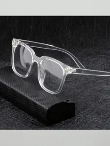 Fytoo Fashion Transparent Rectangular Acetate Frame, Unisex Eyeglasses for Daily Wear, Party Business Office, Gift Choice, Casual Eyeglasses