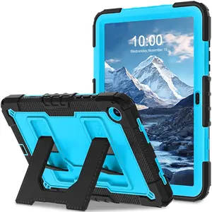 Samsung Galaxy Tab A11+/A9+ 11 Inch Case Heavy Duty Shockproof Rugged High-Impact Protective Cover for A11/A9 Plus Tablet Black Blue MIL-Grade Drop Protection Multifunctional Features - Computer