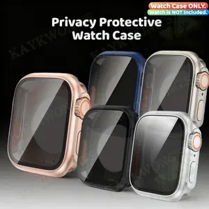KAYKWONG'S 1 Anti-peep Privacy Cover Watch Case, Ultra-Thin Full Coverage Hard Case, Watch Screen Cover, Fits Series 11/10/9/8/7/6/5/4/se/se2/,40mm/41mm/42mm/44mm/45mm/46mm