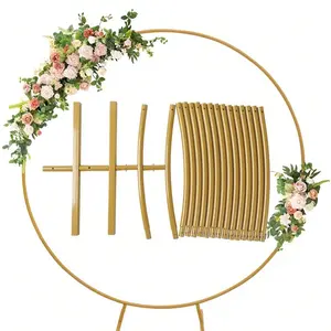 Gold Round Metal Balloon Arch Stand for Weddings Birthdays & More Elegant Party Decorations