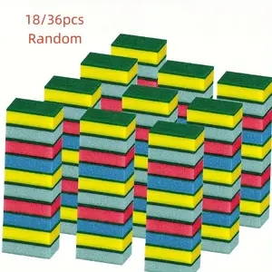 18/36 Colorful Dish Sponges, 9x6x3 Cm, Multi-Purpose Quick-Dry Dish Sponge, Kitchen Cleaning Sponge, Home Cleaning Dish Cloth, High Density Sponge