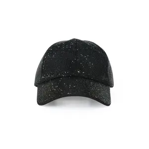 Wilamesha Black Rhinestone Trucker Hat
