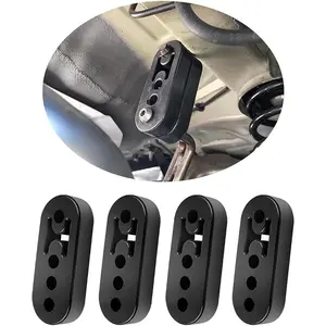 12mm Hole 4.25" EPDM 4 Hole Exhaust Hanger Adjustable Muffler Shock Absorber for Exhaust Pipe,Universal Tailpipe Mount Brackets Insulator Fit   SUV (4pcs)
