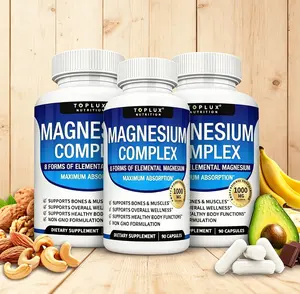 Magnesium Complex 1000mg, Natural Chelated Multi Mineral Blend, Bone Density & Physical Comfort Support for Adult Fitness Lovers, Non-GMO Vegan Friendly, 90 Capsules