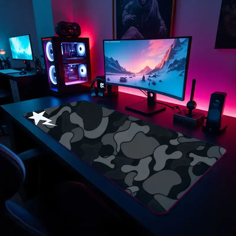 Black Camo Extra Large Hypebeast Desk Mat Keyboard Mouse Pad | E-Sports Desk Mat | Desk Decor for Gamers | Boys' Rooms Gift large mousepad | gaming room accessories