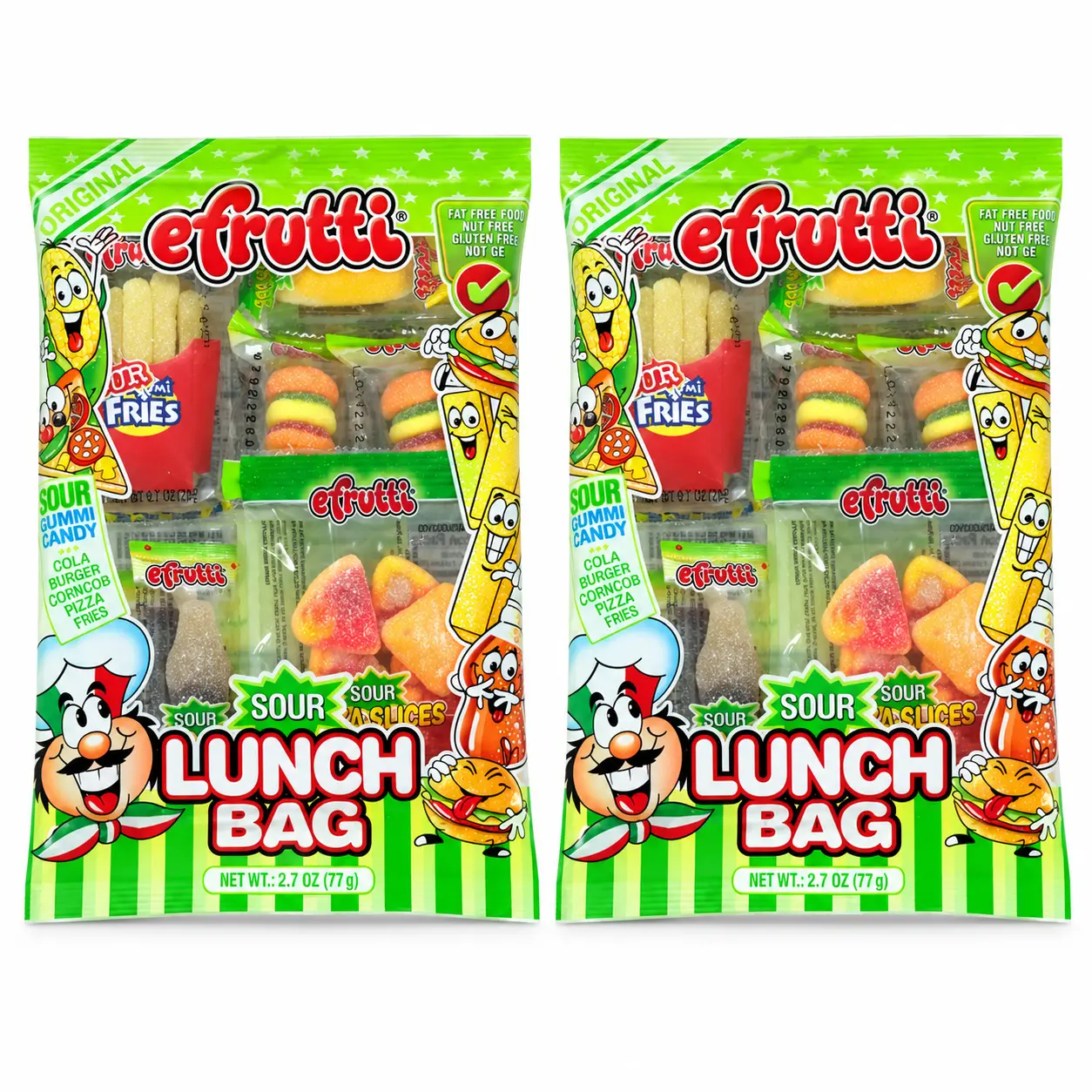 eFrutti Sour Lunch Bag Gummy Candy, 2.7 oz Bags | 2, 4, 6 or 12 Pack