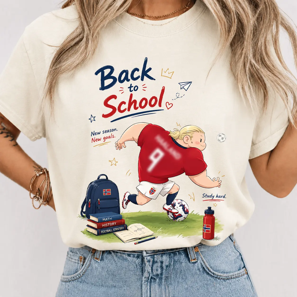 Erling Viking Y2k Graphic Tee, Soccer Back to School Youth Shirt, Retro 90s Cute Unisex T-Shirt for Adults & Kids
