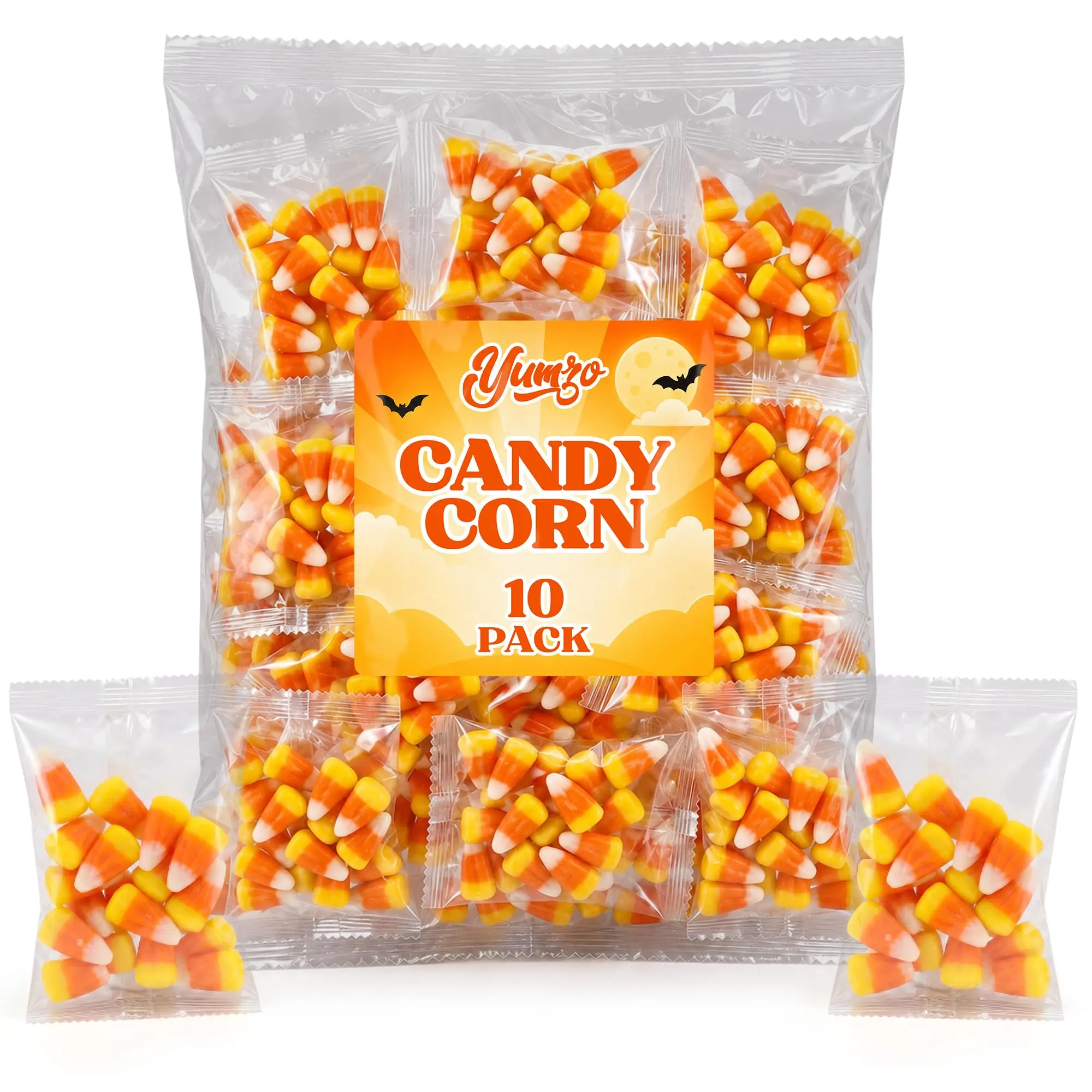 Classic Candy Corn - Individually Wrapped Bulk Candy, 10 Individual Packets (10 oz) Bag for Goodie Bags, Sweet Snacks