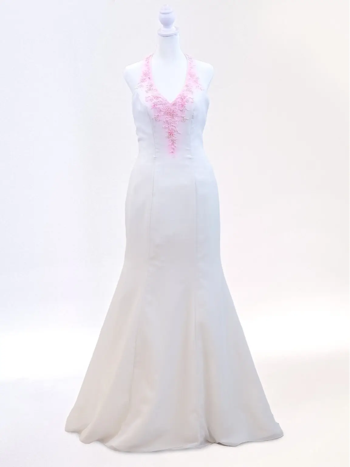Pink Primrose Halter Wedding Gown