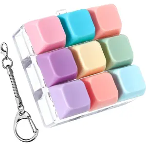 Keyboard Fidget Toy, Keyboard Clicker Keychain, Anxiety & Stress Reliever Autism Toy, Push Bubble Sensory Fidget Toys for Kids Adults to Relief Pass Time