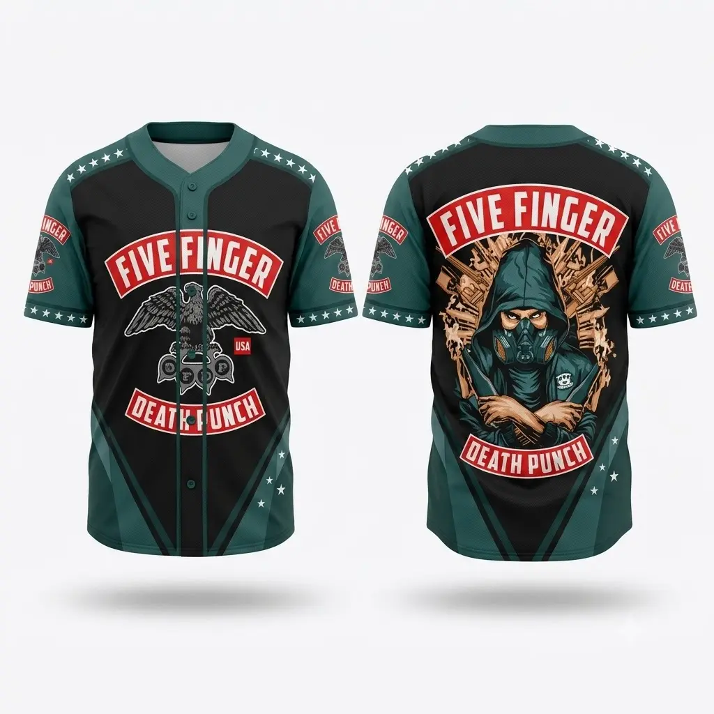 Heavy Metal Grim Reaper Baseball Jersey Shirt Gothic Skull Button-Up Sports Jersey for Rock Fans