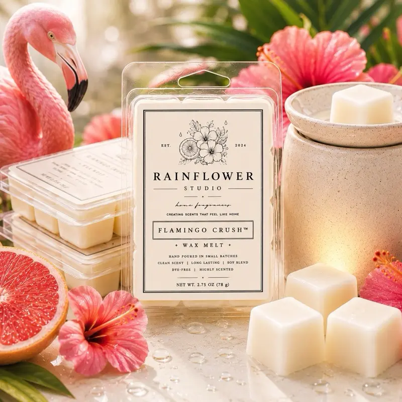 Rainflower Studio Wax Melt Flamingo Crush Scent 1 pack (6 cubes per pack) 76 grams