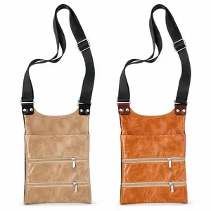 2 Pack Crossbody Bags for Women, Multi Pocket Faux Leather Shoulder Purse, Adjustable Strap Travel Messenger Bag