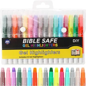 No Bleed  Highlighters,16 Assorted Colors Dry Highlighters, Safe,No Bleed,Fade or Smear,School and Office Supplies