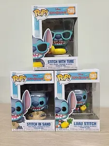 3 X Funko Pop! Disney Lilo & Stitch Vinyl Figures Bundle Stitch Collectible Unique Funko Pop Vinyl Figure
