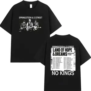 Bruce Springsteen Land of Hope & Dreams Tour 2026 Graphic T Shirt Men's Vintage Fashion Cotton Short Sleeve T-shirts Streetwear KT1