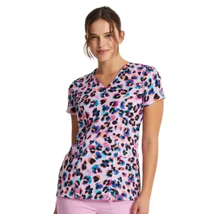 Clearance Dickies Prints Wild Watercolor V-Neck Printed Top