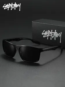 SUPKLEY Lightweight Comfortable Business Style With TAC Lens Material Square Frame Unisex Suitable Daily Travel Fishing UV Irradiation Improving Visual Clarity Brand Packaging Great Gift High Quality Sunglasses