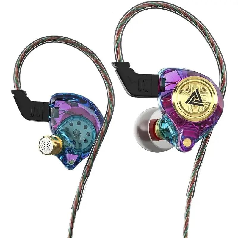 QKZ AK3 Wired In-Ear Headset - 3.5mm Braided Cable, Powerful Noise Cancelling, HiFi Heavy Bass Stereo Sound, Clear-Audio Built-In Mic, Suitable for Gaming, Gym Exercise, Office Communication monitor headphone