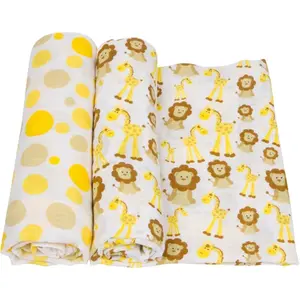 MiracleWare  Giraffes & Lions Muslin Swaddle- 2 Pack