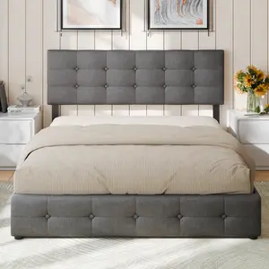 Pholstered Bed Frame with 4 Storage Drawer Pholstered Bed Frame with 4 Storage Drawer