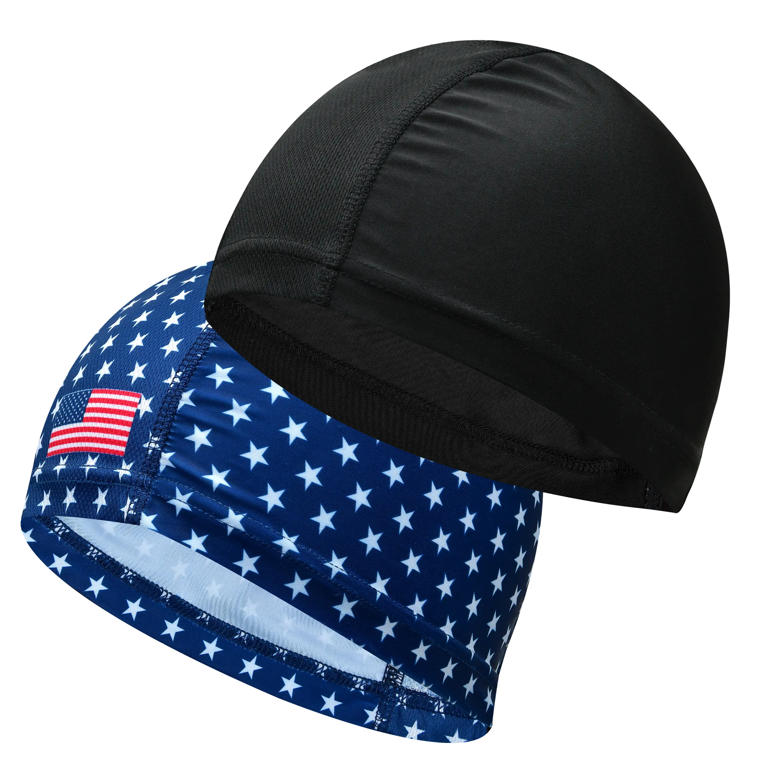 Fury Lycra 4 Way Stretchable Cooling Skull Cap Helmet Liner Sweat Wicking Cycling Cap Sun Protection Beanie (Pack of 2)