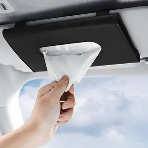 Car Tissue Holder, Car Tissue Box, Car Sun Visor Tissue Dispenser, PU Leather Car Napkin Holder, Car Interior Accessories for Car Stowing & Tidying