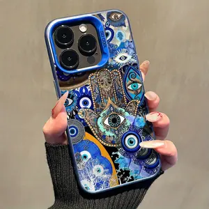 Fashionable Phone Case TM00323 with an Evil Eye Design, Suitable for Iphone Models 16Pro Max, 16Plus, 16Pro, 16, 15, 14, 13, 12, 11, XS Max, XR/X, And XSX, Offering Anti-Drop And Shockproof Protection.