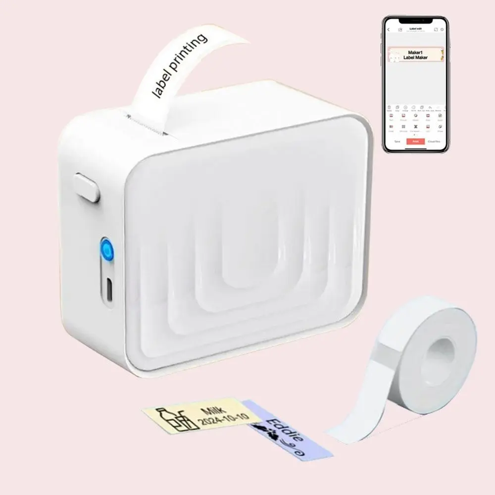 Portable Thermal Printer, Wireless Label Printer, Inkless Rechargeable Mini Label Maker, Small Handheld Sticker Machine, Office, Home, Warehouse Use